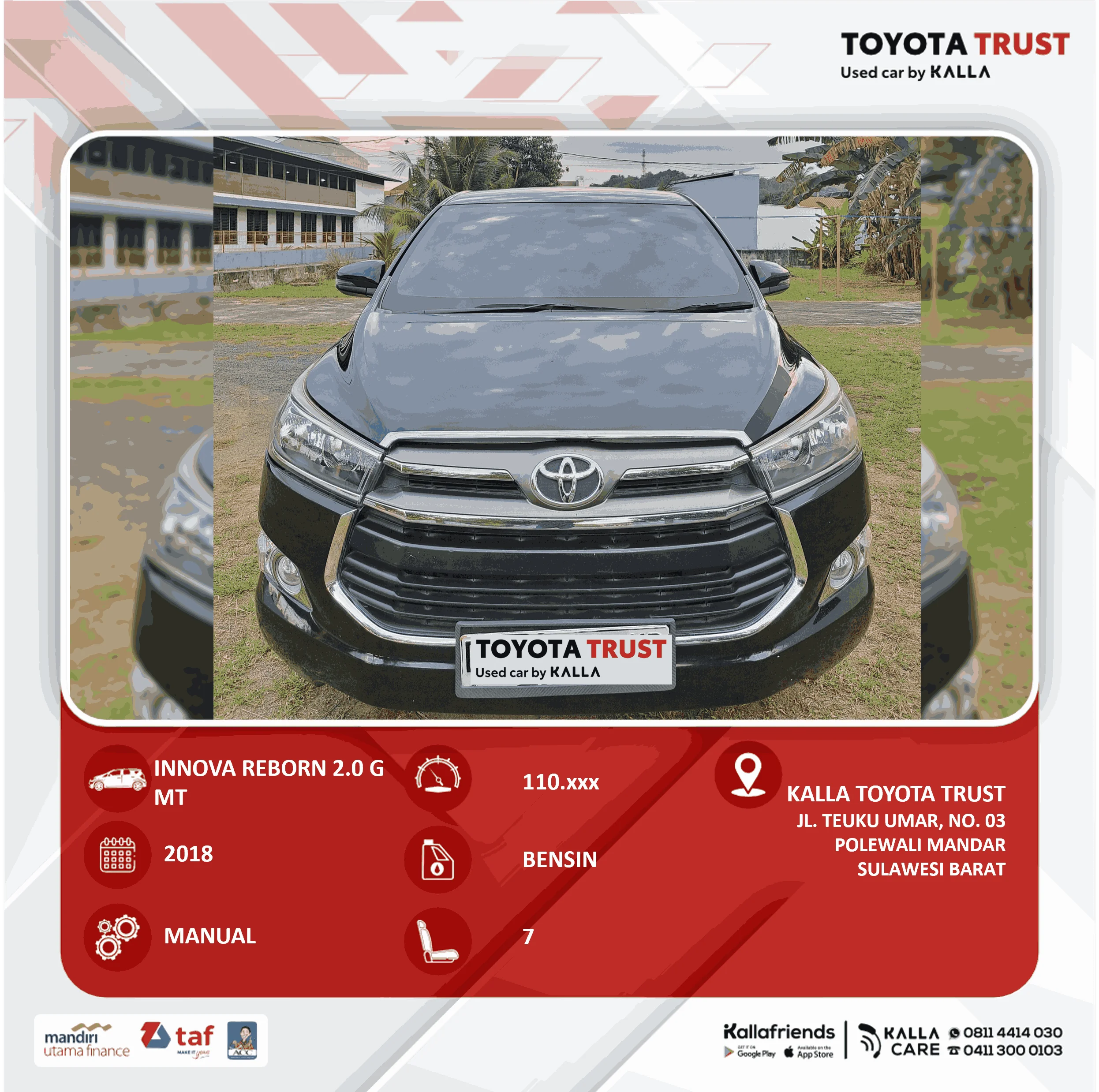 Toyota Innova Reborn sebagai ilustrasi kendaraan operasional perusahaan